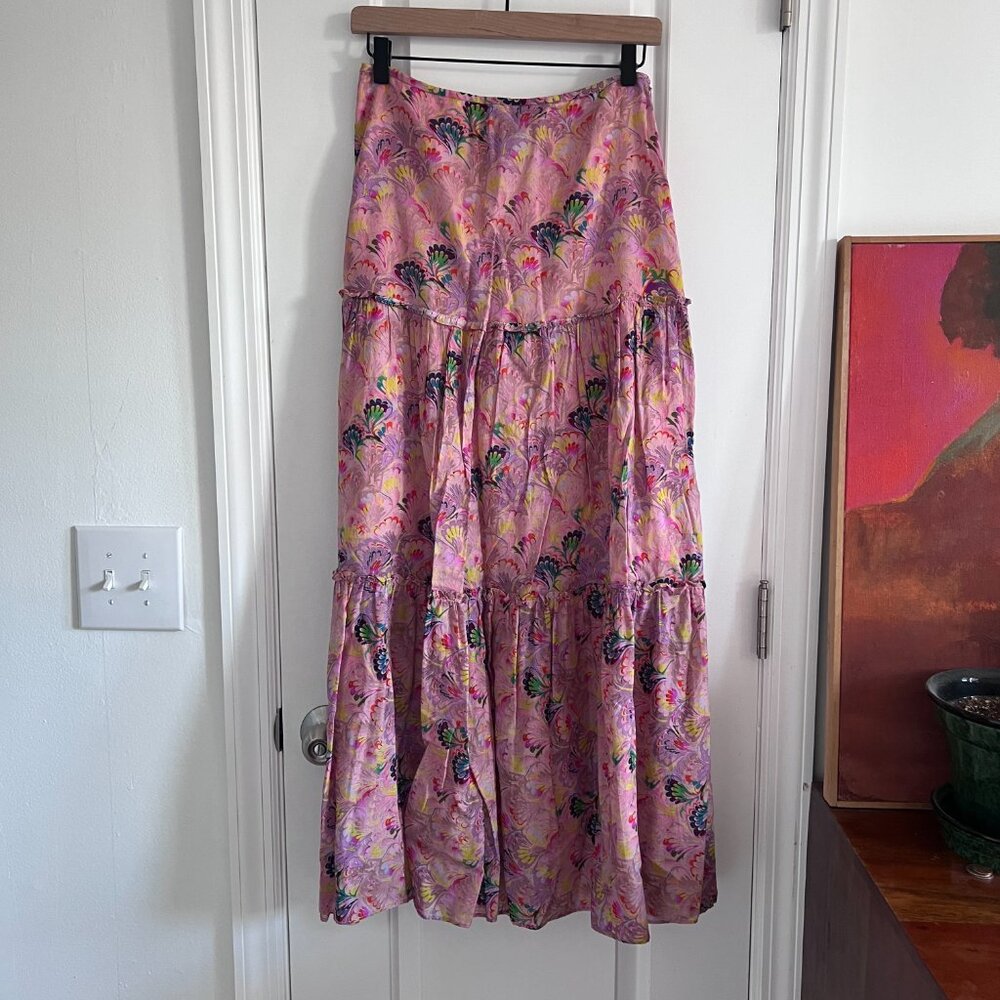 NWOT Cynthia Rowley Havana Printed Tiered Maxi Skirt - Picture 5 of 9